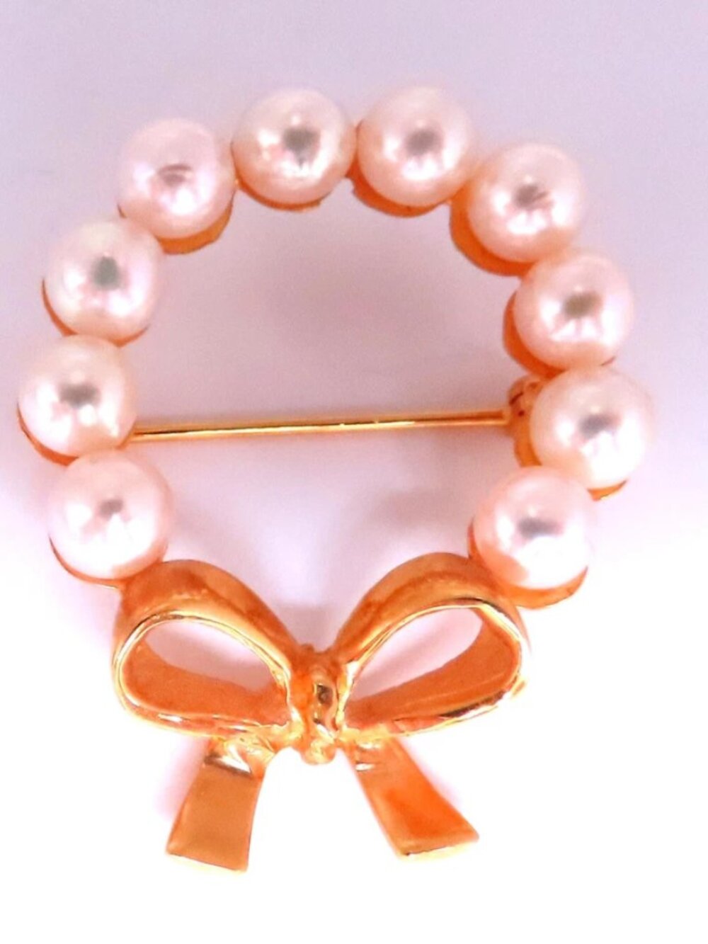 5mm Baroque Pearl Ribbon Crest Cufflink 14kt 12537*